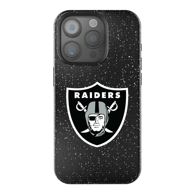 Las Vegas Raiders Linen Black Bling Phone Case for Apple iPhone