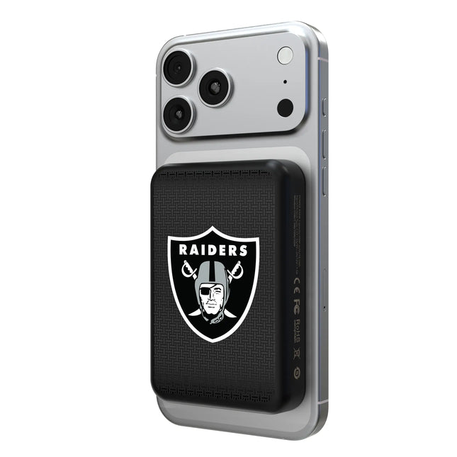 Las Vegas Raiders Linen Wireless Mag Power Bank