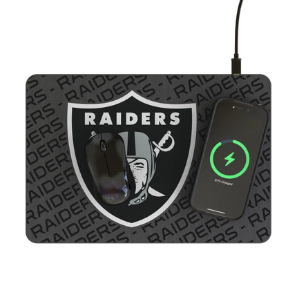 Las Vegas Raiders Monocolor Tilt 15-Watt Wireless Charger and Mouse Pad