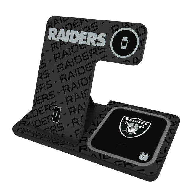 Las Vegas Raiders Monocolor Tilt 3 in 1 Charging Station