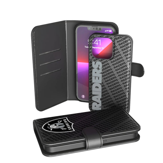Las Vegas Raiders Monocolor Tilt Wallet Phone Case for Apple iPhone