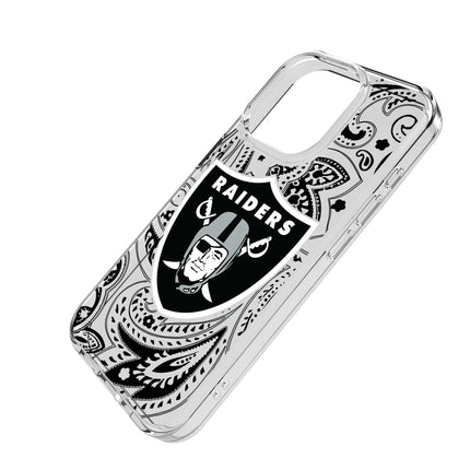 Las Vegas Raiders Paisley Clear Phone Case for Apple iPhone