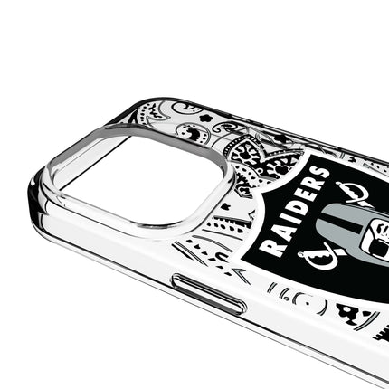 Las Vegas Raiders Paisley Clear Phone Case for Apple iPhone