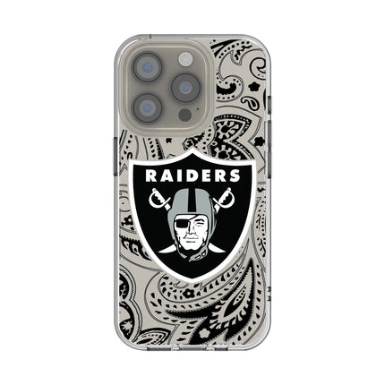 Las Vegas Raiders Paisley Clear Phone Case for Apple iPhone