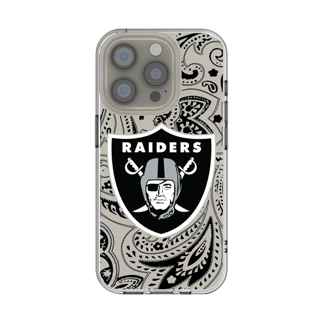 Las Vegas Raiders Paisley Clear Phone Case for Apple iPhone