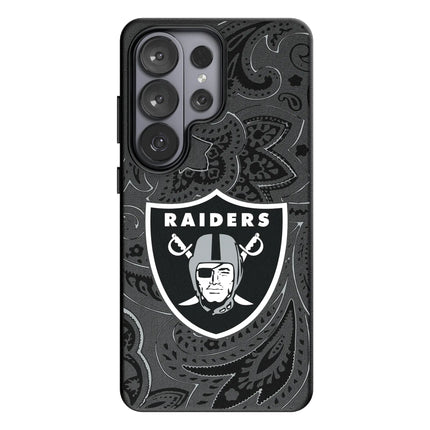 Las Vegas Raiders Paisley MagSafe Compatible Phone Case for Samsung Galaxy