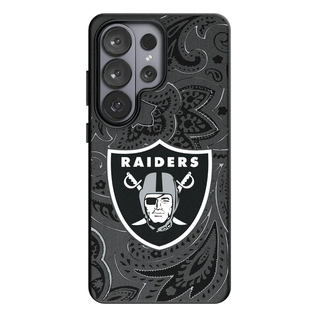 Las Vegas Raiders Paisley MagSafe Compatible Phone Case for Samsung Galaxy