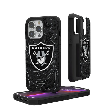 Las Vegas Raiders Paisley Rugged Phone Case for Apple iPhone