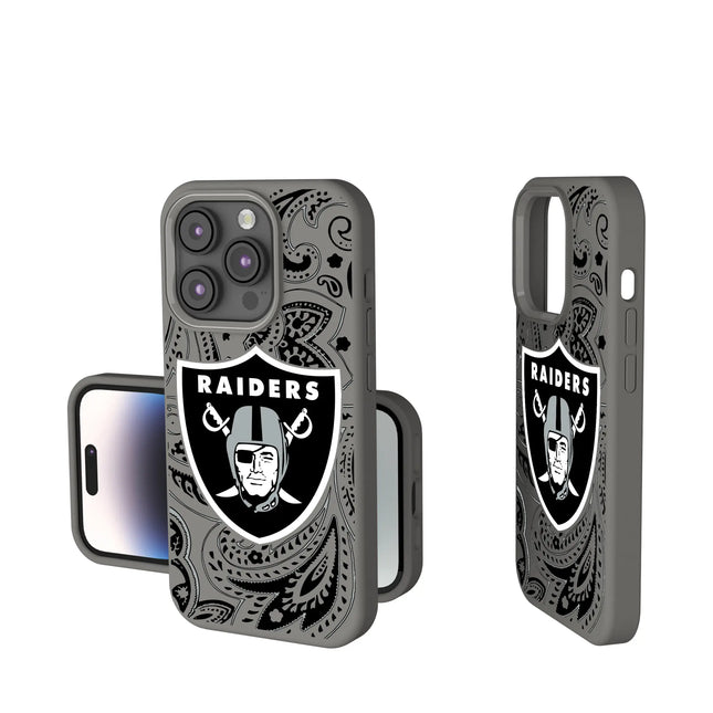 Las Vegas Raiders Paisley Soft Touch Phone Case for Apple iPhone