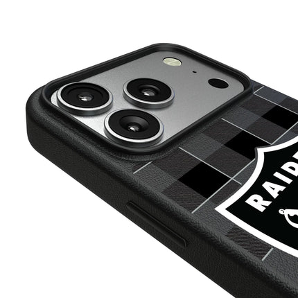 Las Vegas Raiders Plaid MagSafe Compatible Phone Case for Apple iPhone