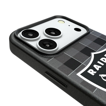 Las Vegas Raiders Plaid MagSafe Compatible Phone Case for Apple iPhone