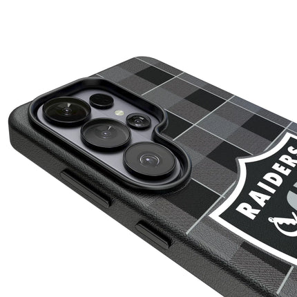 Las Vegas Raiders Plaid MagSafe Compatible Phone Case for Samsung Galaxy