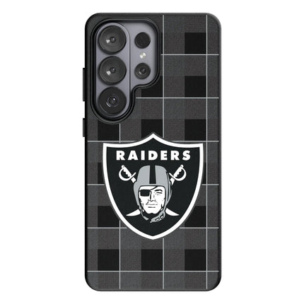 Las Vegas Raiders Plaid MagSafe Compatible Phone Case for Samsung Galaxy
