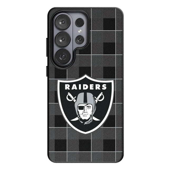 Las Vegas Raiders Plaid MagSafe Compatible Phone Case for Samsung Galaxy