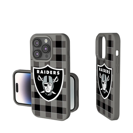 Las Vegas Raiders Plaid Soft Touch Phone Case for Apple iPhone