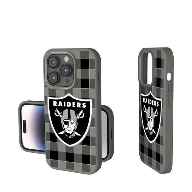 Las Vegas Raiders Plaid Soft Touch Phone Case for Apple iPhone