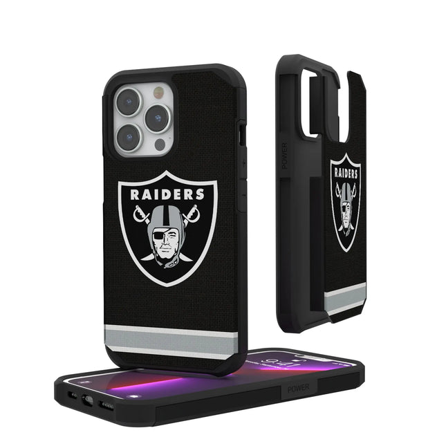 Las Vegas Raiders Stripe Rugged Phone Case for Apple iPhone
