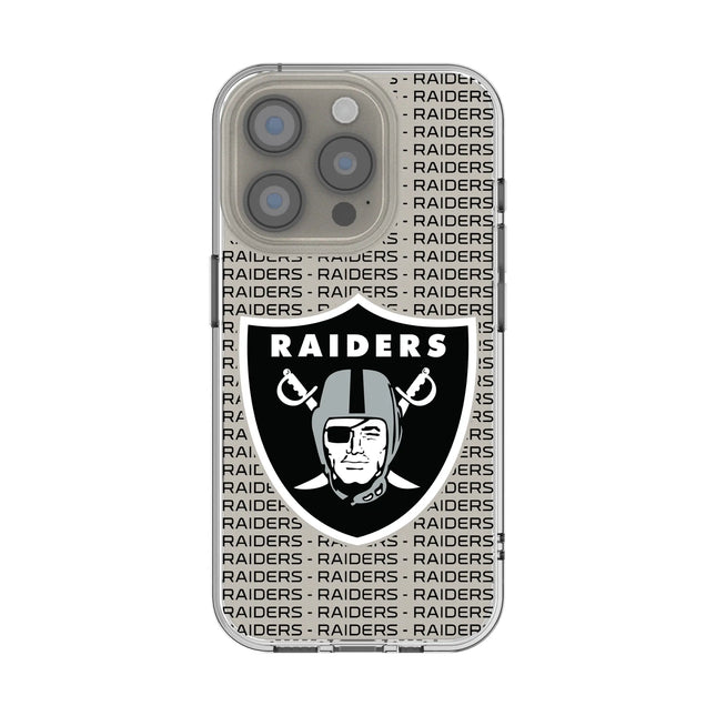 Las Vegas Raiders Text Backdrop Clear Phone Case for Apple iPhone