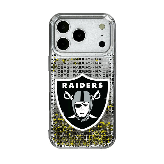 Las Vegas Raiders Text Backdrop Glitter Phone Case for Apple iPhone