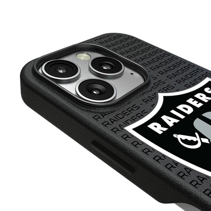 Las Vegas Raiders Text Backdrop MagSafe Compatible Phone Case for Apple iPhone
