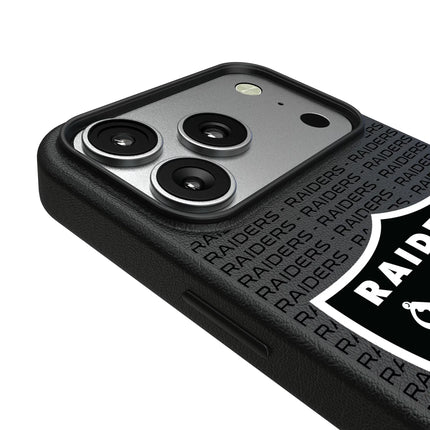 Las Vegas Raiders Text Backdrop MagSafe Compatible Phone Case for Apple iPhone