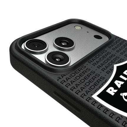 Las Vegas Raiders Text Backdrop MagSafe Compatible Phone Case for Apple iPhone