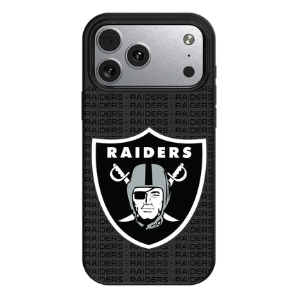 Las Vegas Raiders Text Backdrop MagSafe Compatible Phone Case for Apple iPhone