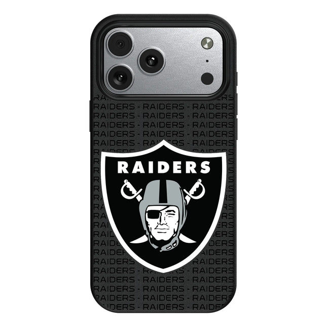 Las Vegas Raiders Text Backdrop MagSafe Compatible Phone Case for Apple iPhone