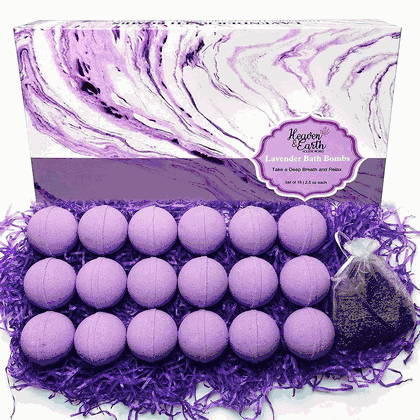 Lavender Bath Bomb Gift Set - 18 Pieces