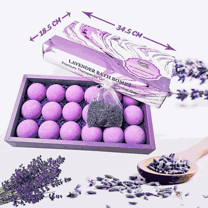 Lavender Bath Bomb Gift Set - 18 Pieces