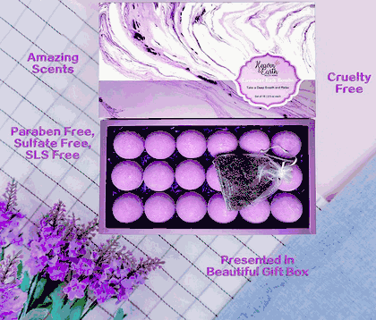 Lavender Bath Bomb Gift Set - 18 Pieces