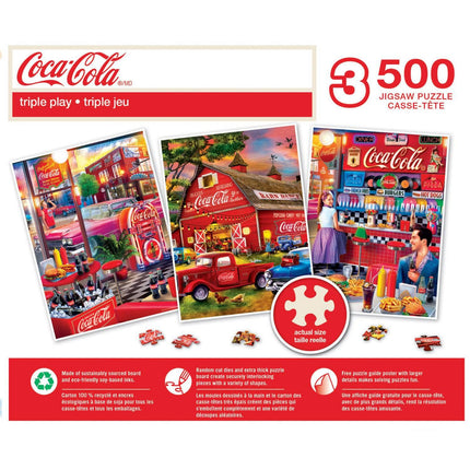 Coca-Cola - 500 Piece Jigsaw Puzzles 3 Pack
