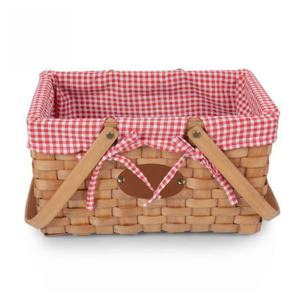 Farmhouse Basket - Red and White Gingham Basket Empty
