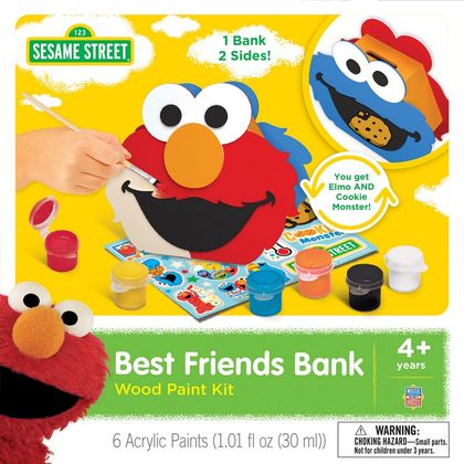 Licensed Wood Paint Kit Sesame Street Best Friends Bank