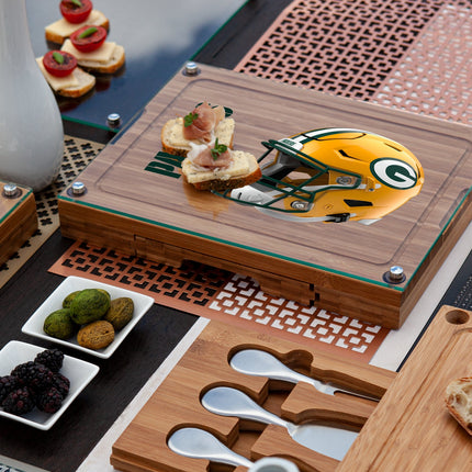 Green Bay Packers - Concerto Glass Top Cheese Cutting Board & Tools Set