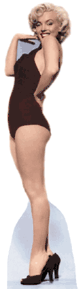 Life Size Marilyn Monroe Standee - Burgundy Swimsuit