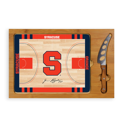 Syracuse Orange Basketball Court Glass Top Cutting Board & Knife Set