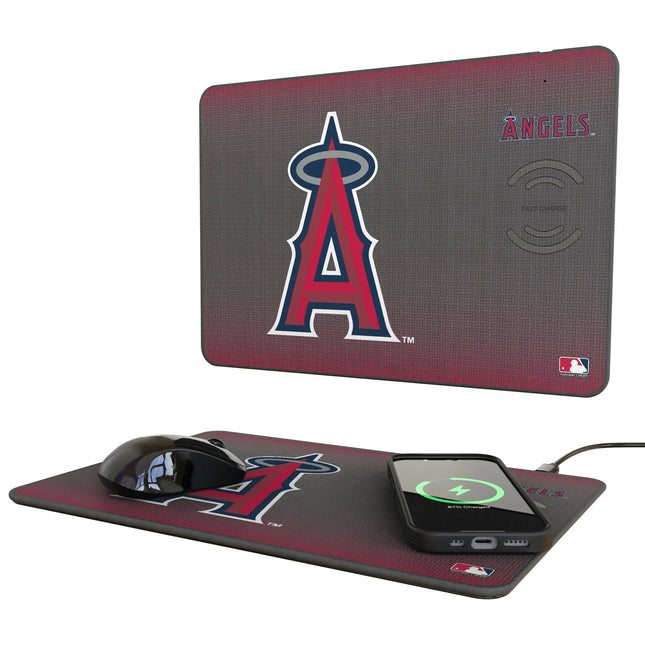 Los Angeles Angels Linen 15-Watt Wireless Charger and Mouse Pad