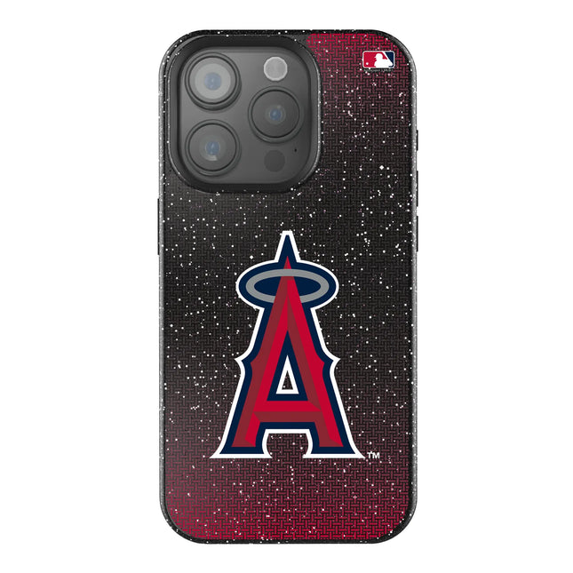 Los Angeles Angels Linen Black Bling Phone Case for Apple iPhone