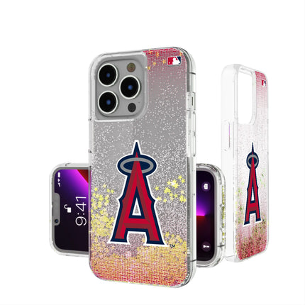 Los Angeles Angels Linen Glitter Phone Case for Apple iPhone