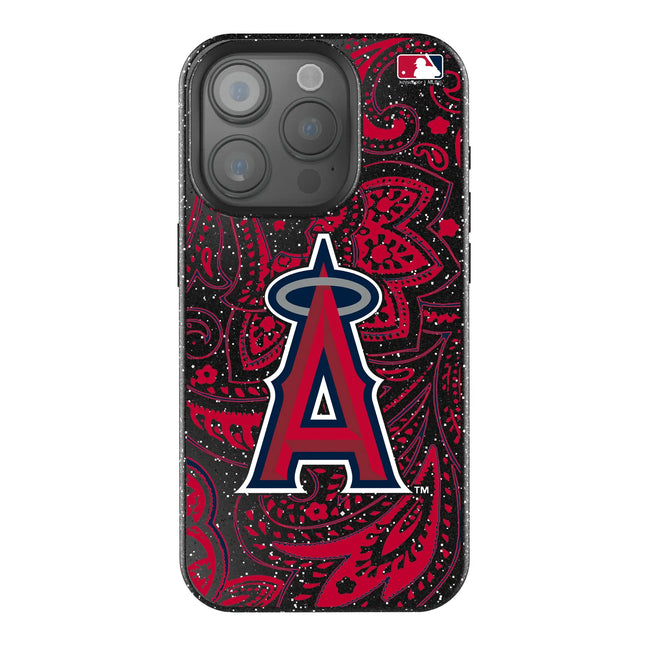 Los Angeles Angels Paisley Black Bling Phone Case for Apple iPhone