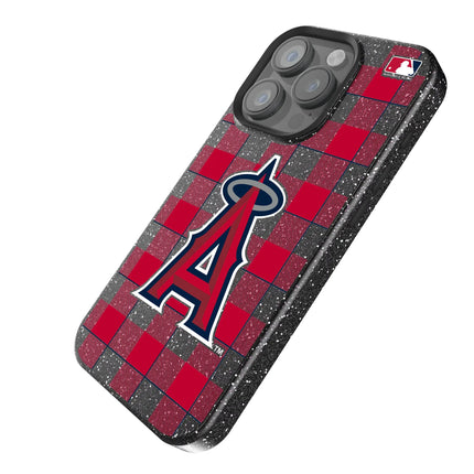 Los Angeles Angels Plaid Black Bling Phone Case for Apple iPhone