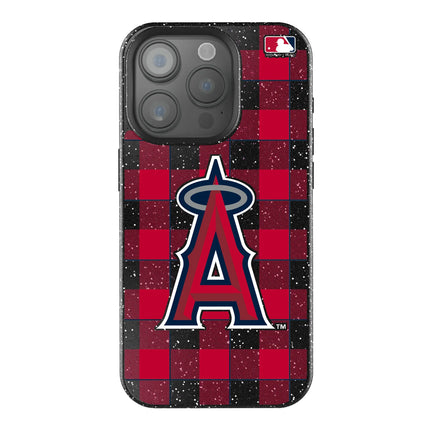 Los Angeles Angels Plaid Black Bling Phone Case for Apple iPhone