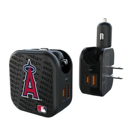 Los Angeles Angels Text Backdrop 2 in 1 USB A/C Charger
