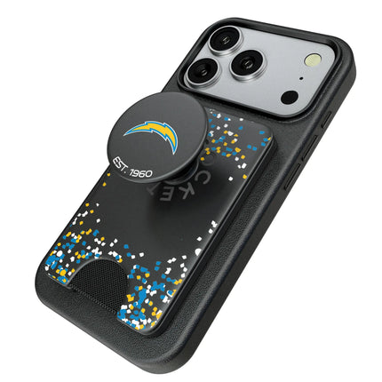 Los Angeles Chargers Confetti PopSockets MagSafe-Compatible PopWallet+