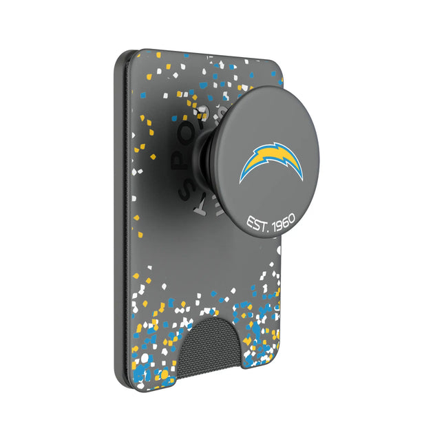 Los Angeles Chargers Confetti PopSockets MagSafe-Compatible PopWallet+