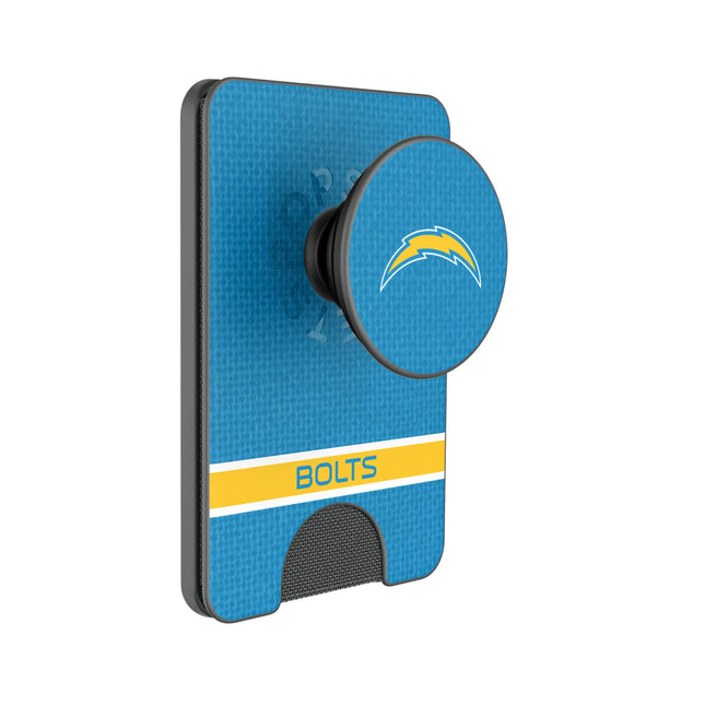Los Angeles Chargers Endzone Solid PopSockets MagSafe-Compatible PopWallet+