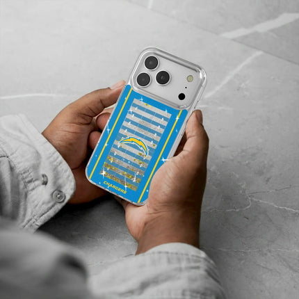 Los Angeles Chargers Field Glitter Phone Case for Apple iPhone