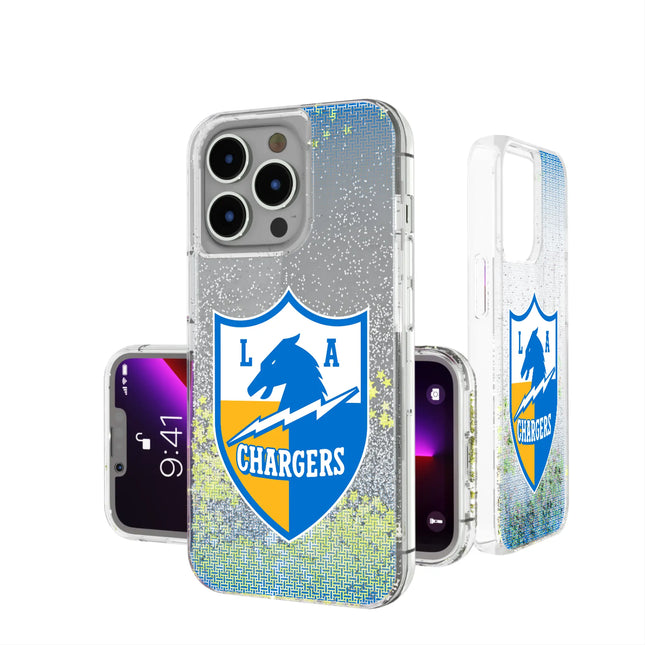 Los Angeles Chargers Historic Collection Linen Glitter Phone Case for Apple iPhone