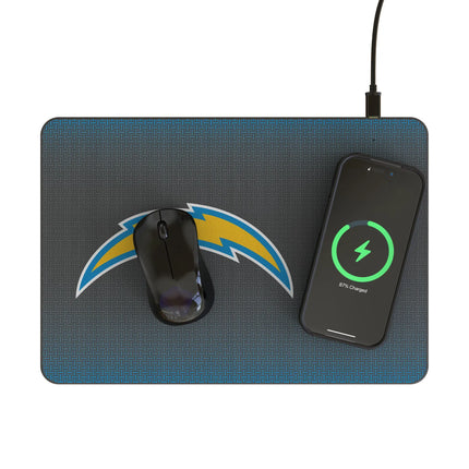 Los Angeles Chargers Linen 15-Watt Wireless Charger and Mouse Pad